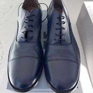 MOMA Blue Leather Lace Up Dress Shoes - Handmade in Italy Size 13 ( Euro 46)